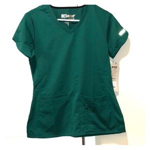 Grey’s Anatomy by Barco Hunter Green Scrub Top